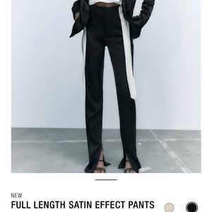 Zara split hem satin pants